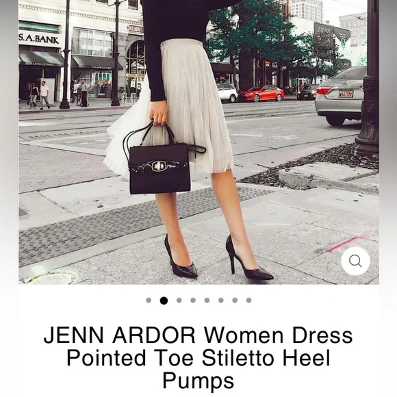 JENN ARDOR Women's Stiletto High Heel Shoes Pointed Toe Slip On Party Pumps 7.5 - Picture 9 of 11